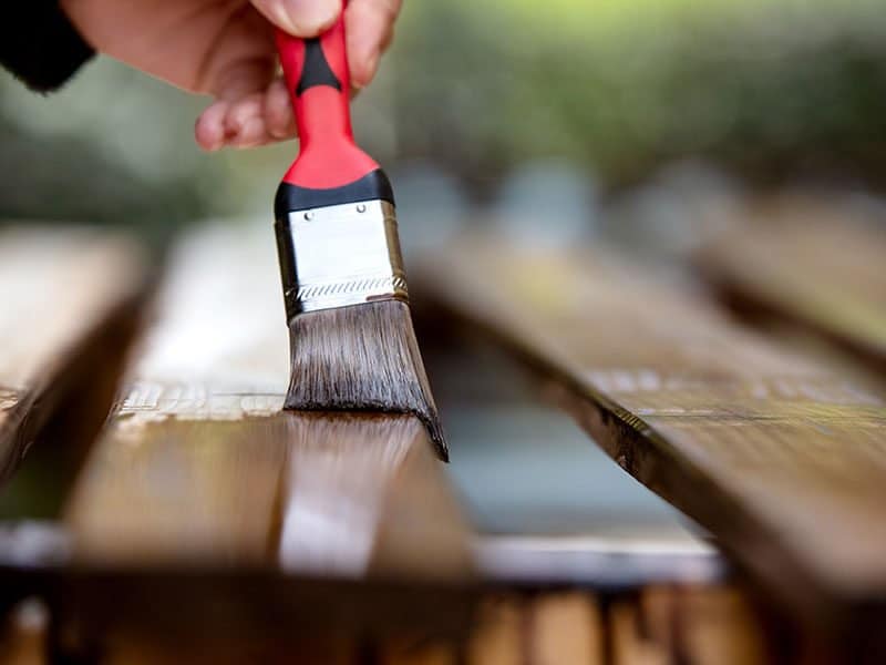 Paintbrush Wooden Boards Varnished