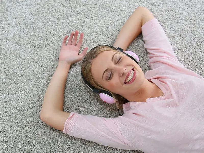 Girl Relaxing on Carpet