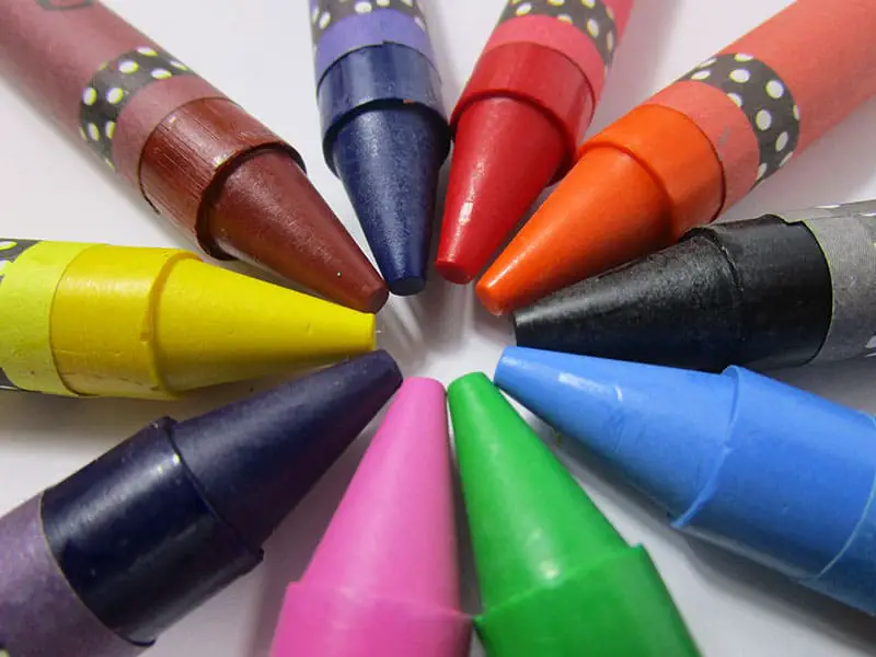 Crayons Making Circle Pattern