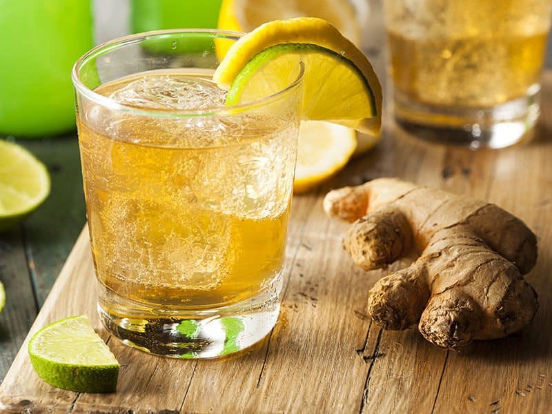 Ginger Ale Soda Glass Lemon