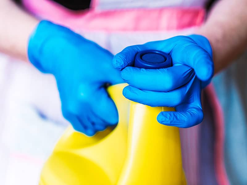 Blue Latex Gloves Apron