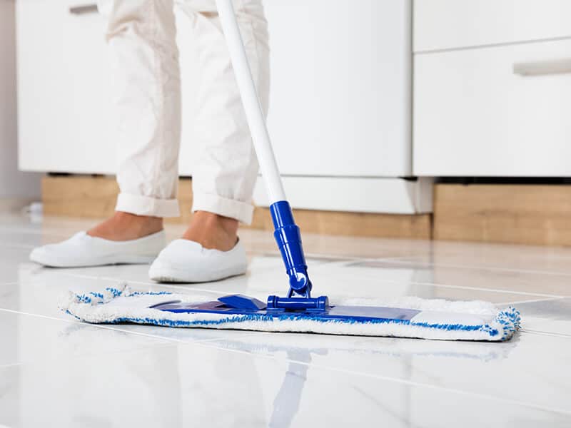 Cleankitchen Floor By Mop