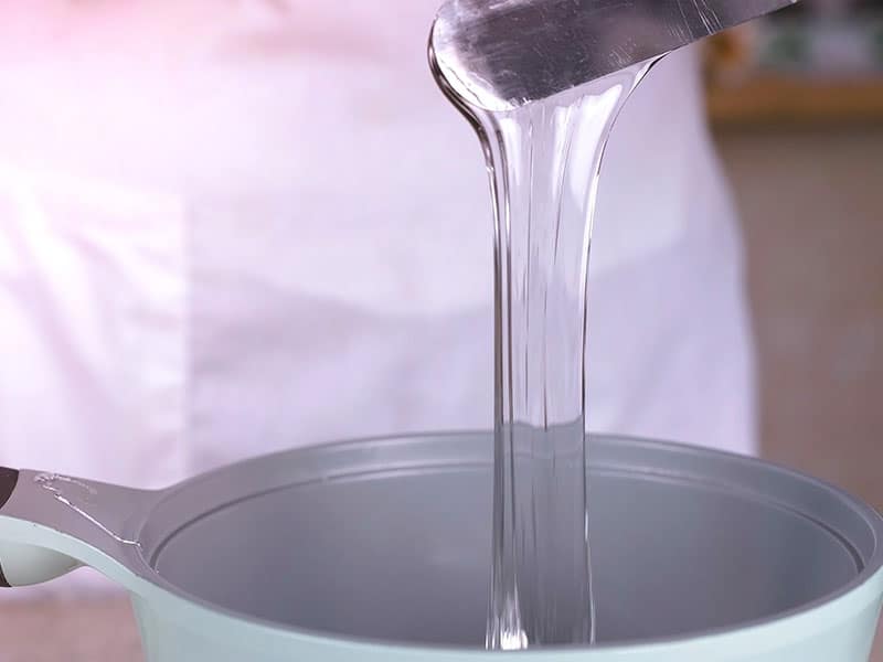 Cook Pours Liquid Glycerin