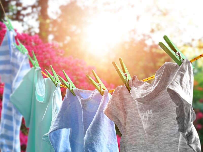 Hanging Clothes Under Sunlight