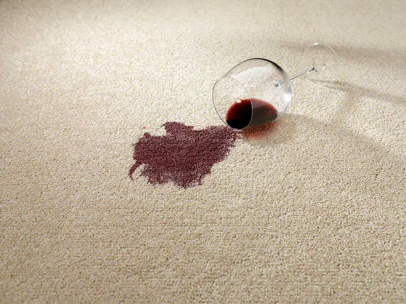 Red Wine Glass On Carpet